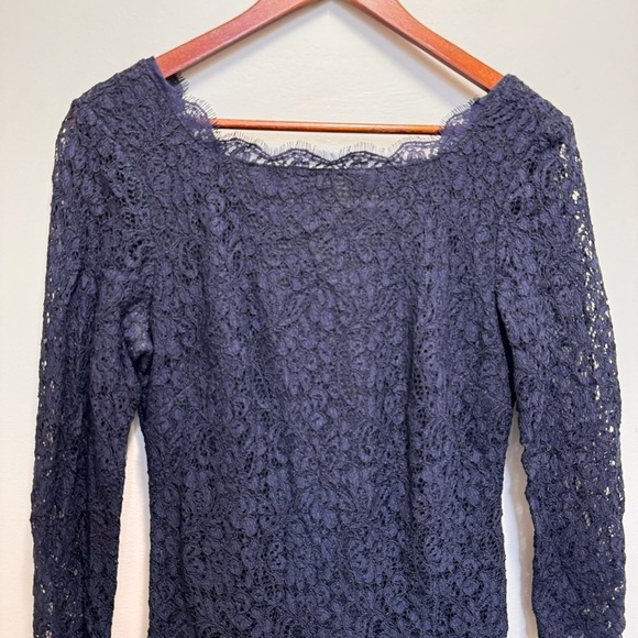 Adrianna Papell for E Live From the Red Carpet Blue Lace Dress Size 6 - Picture 5 of 13